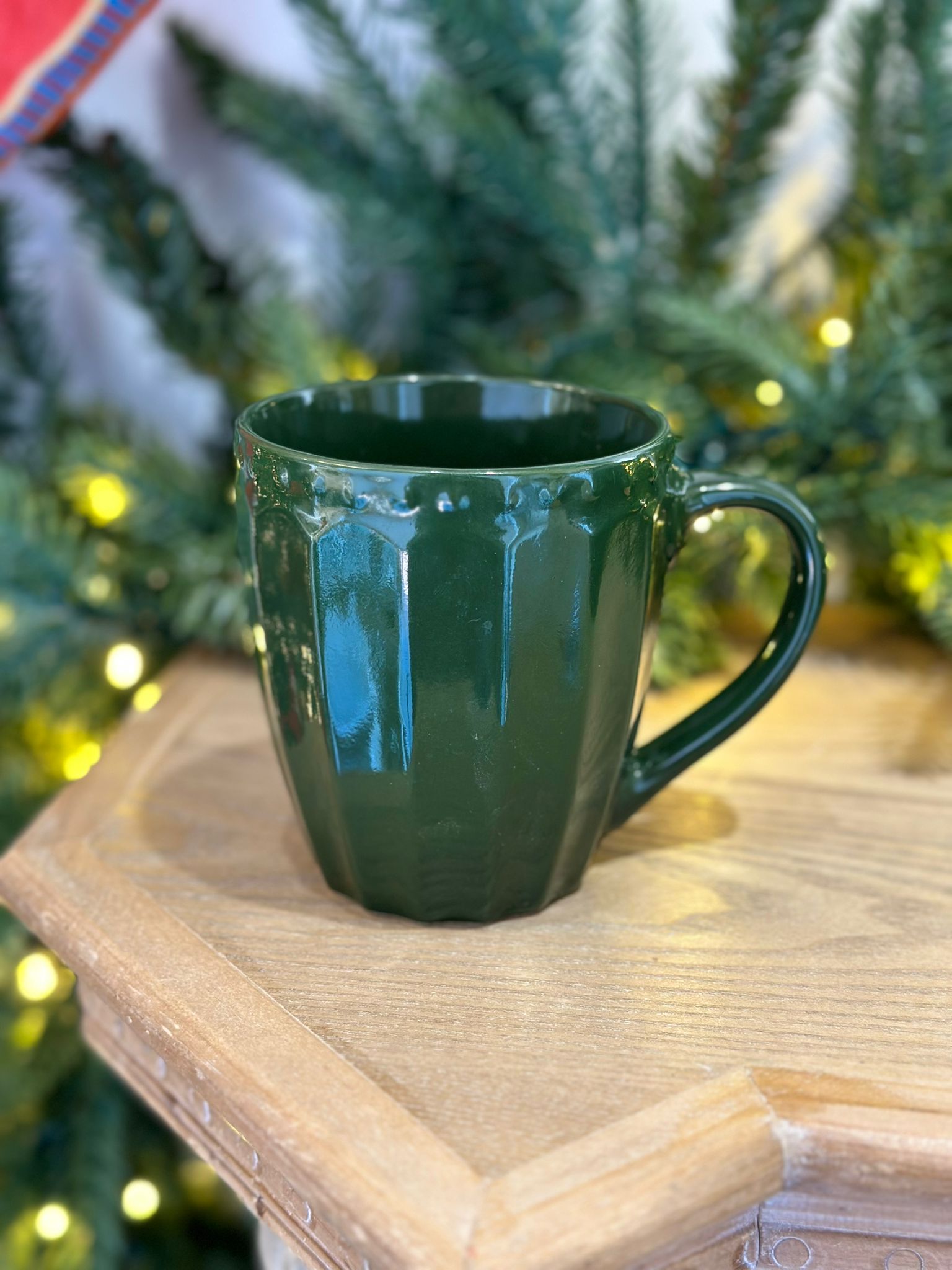 Mug in ceramica verde bosco - 8x5x9cm - Linea Sunday - Nuvole di Stoffa