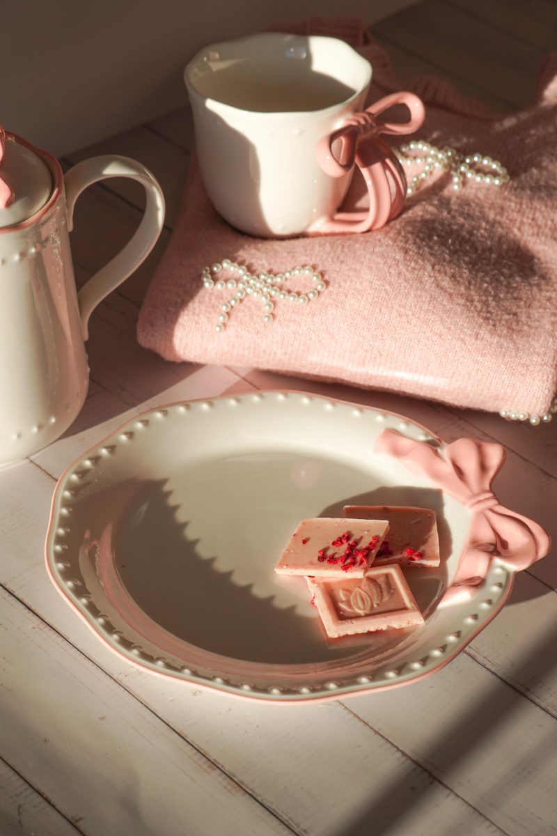 Piattino da dolce Ribbon Grace in porcellana - diam.22 cm - Isabelle Rose