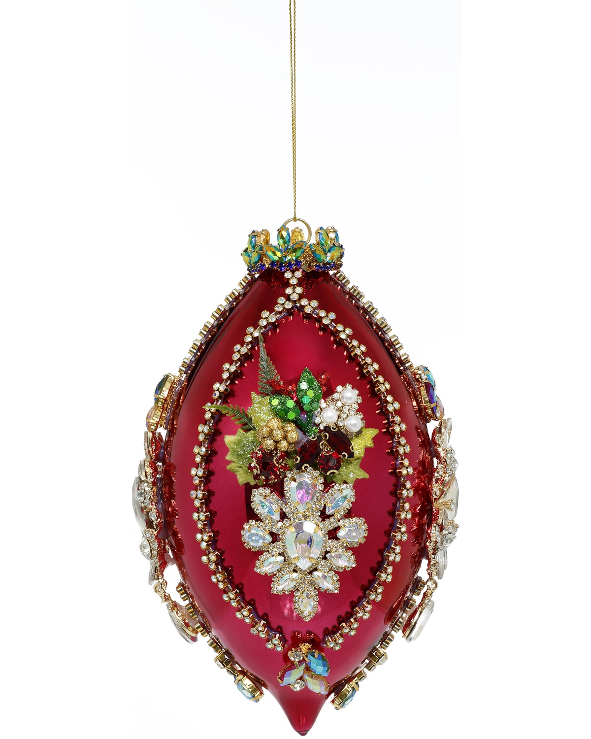Decorazione natalizia King's Jewel rosso in vetro - 20 cm - Collezione Mark Roberts - Goodwill