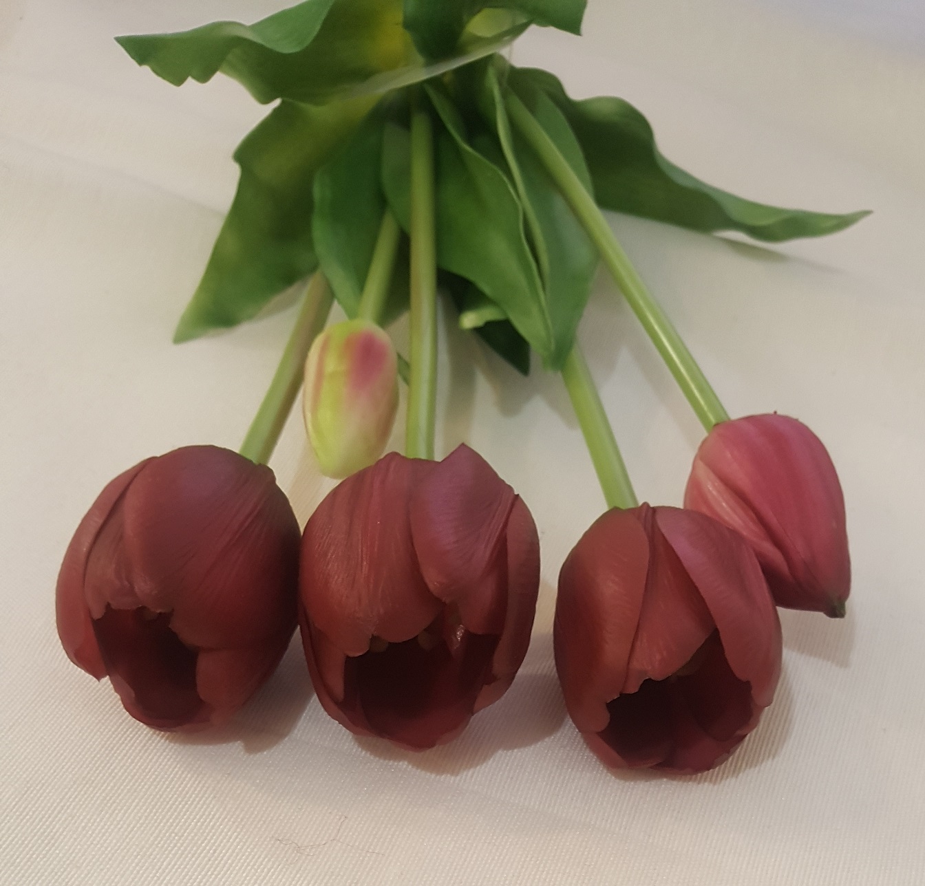 Bouquet di cinque tulipani - Viola - fiore artificiale