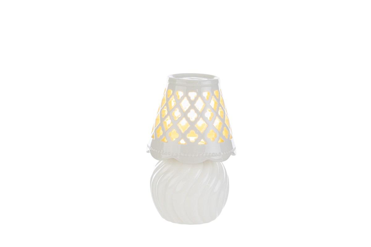 Lampada a led in porcellana bianca c/shopper - H.13.5x8.5 cm - Le Stelle