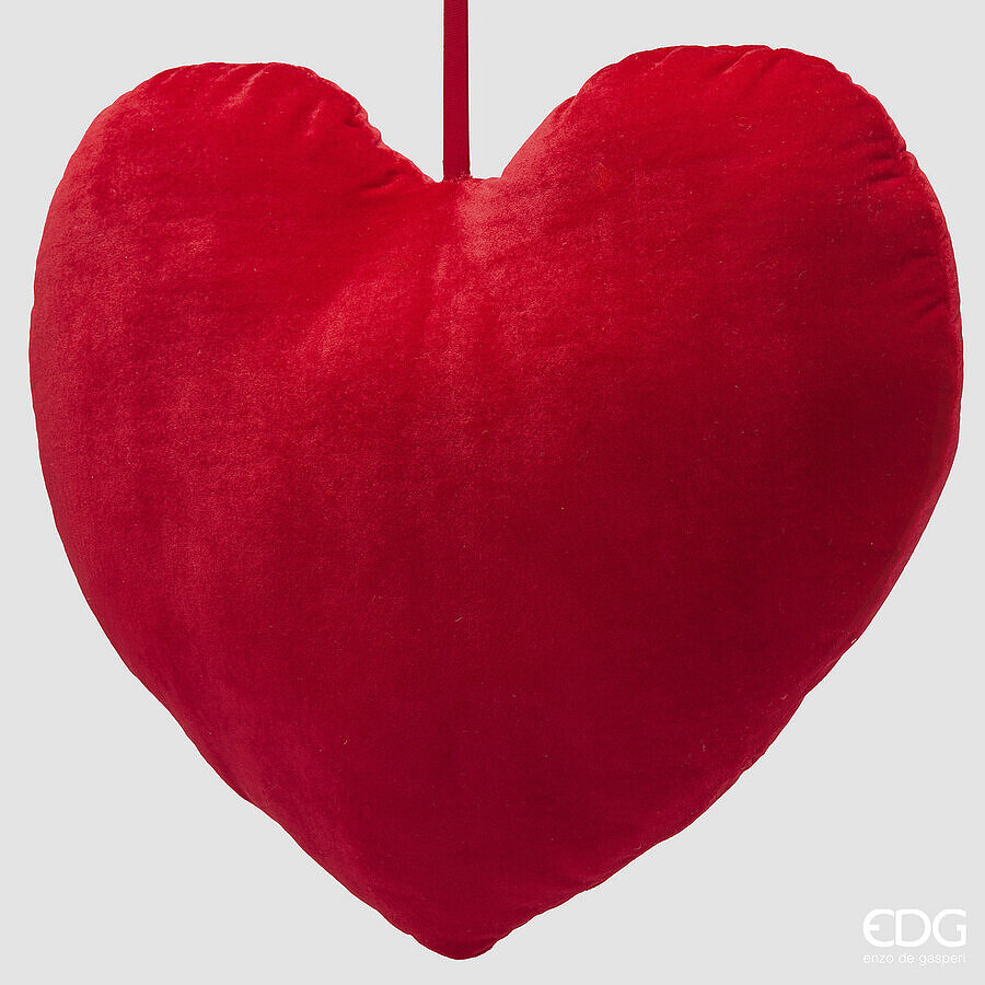 Decoro cuore in peluche da appendere - H.45x50 cm - EDG