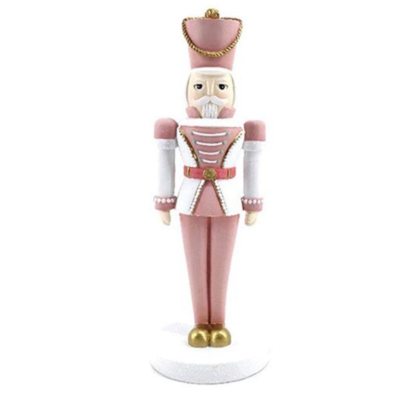 Soldatino Natalizio in Resina Bianco e Rosa - H.26 cm - stile
