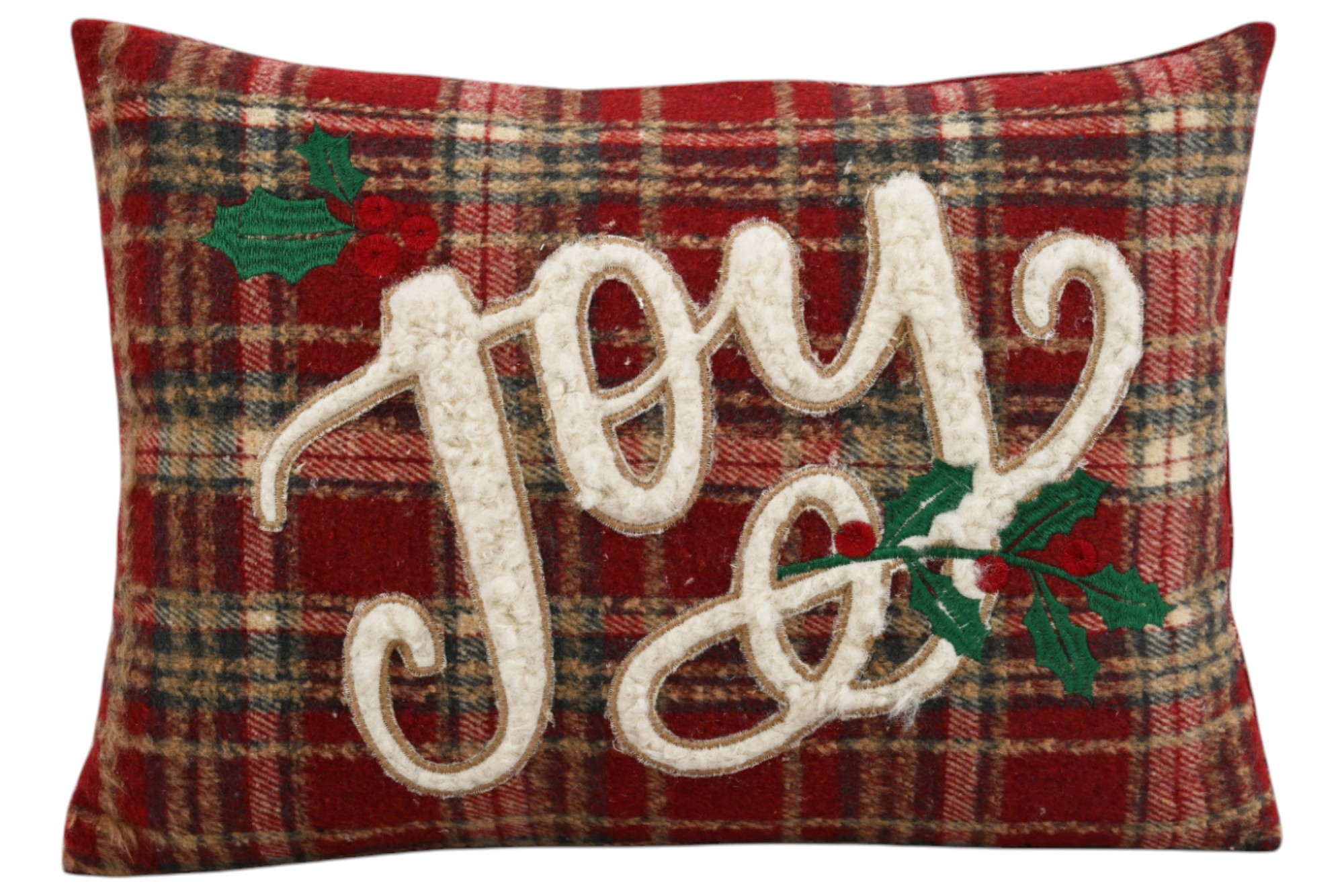 Cuscino rettangolare natalizio in tartan JOY cottage - 33x45 cm - Clodette