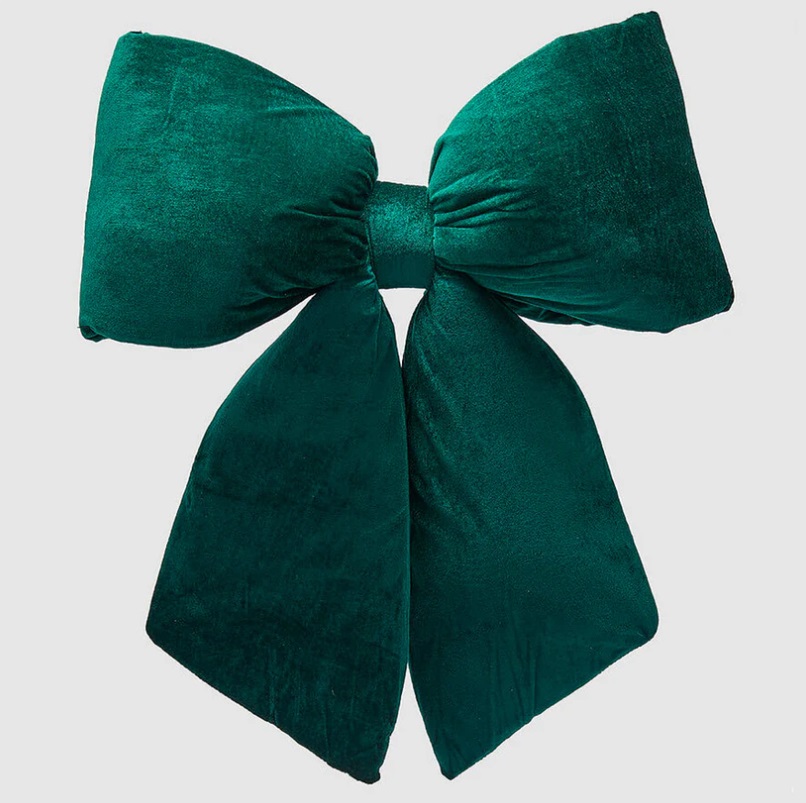 Fiocco di Natale effetto velluto verde - H.64x60 cm - EDG