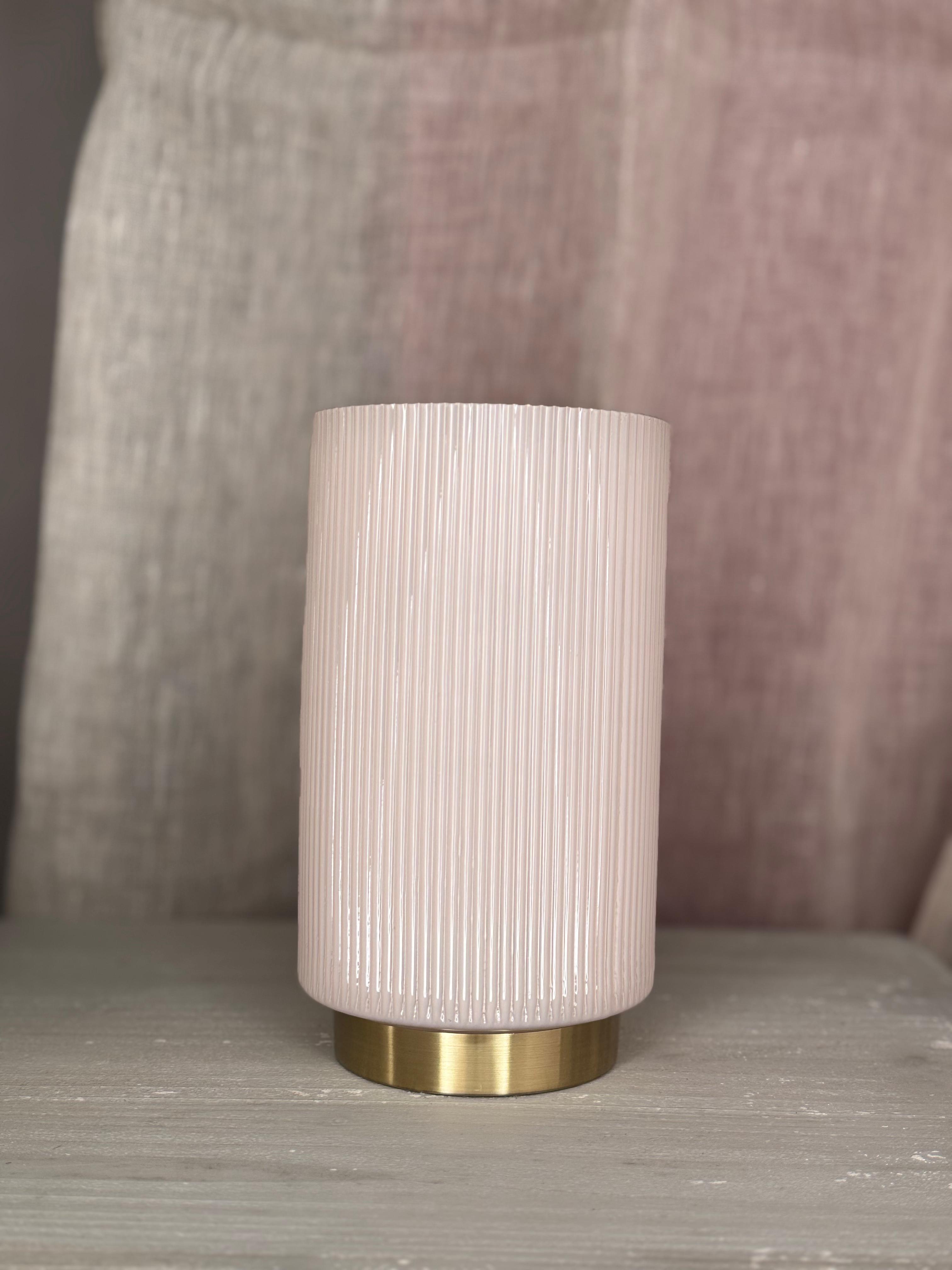 Vaso in vetro rigato - vari colori - H.21 cm