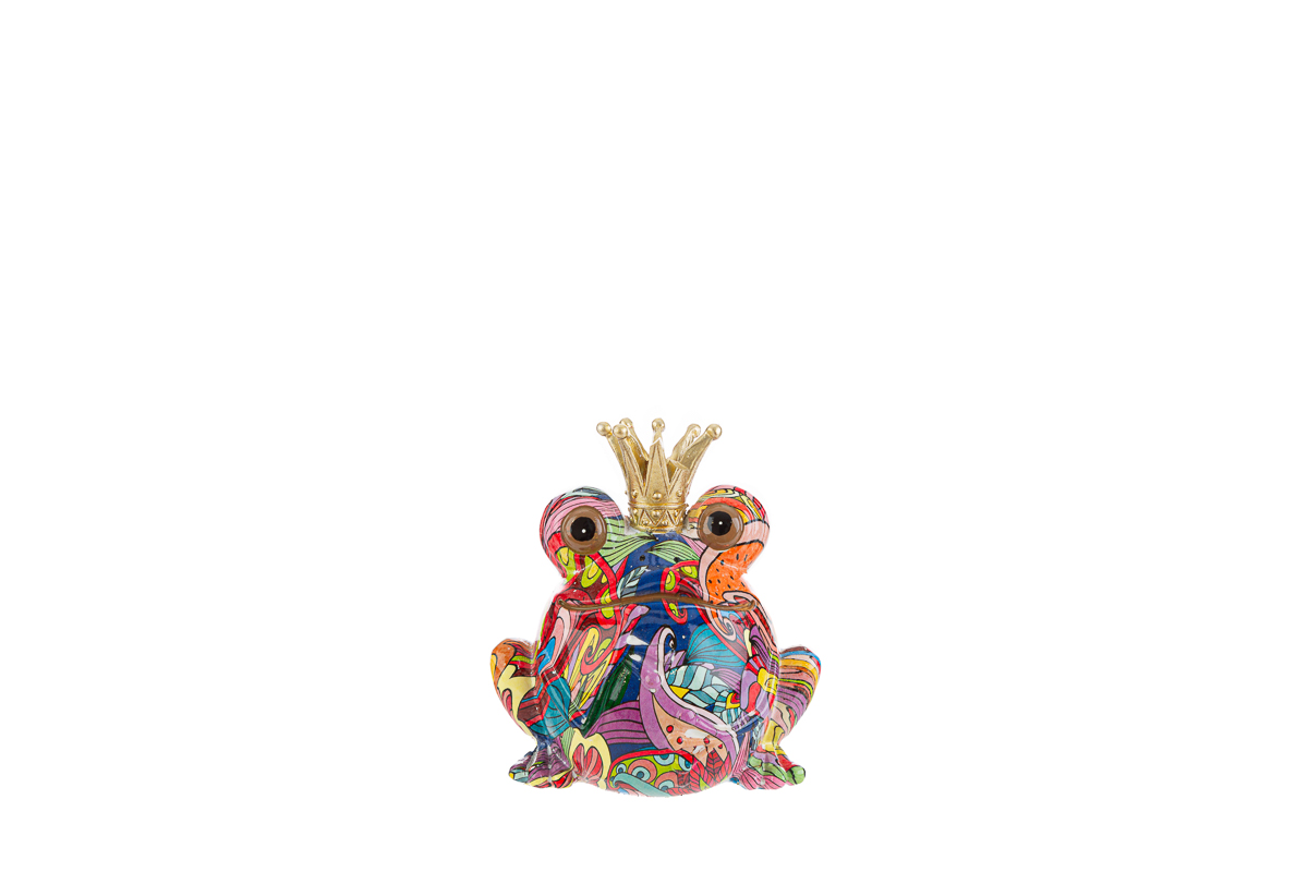 Salvadanaio frog in resina multicolor - 10x7x10cm - Le Stelle