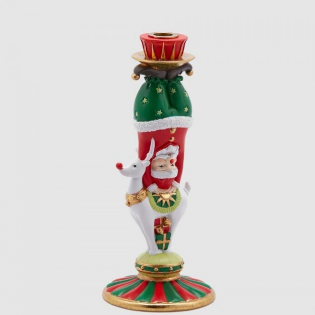 Portacandela in resina babbo circus - H. 31 cm - EDG