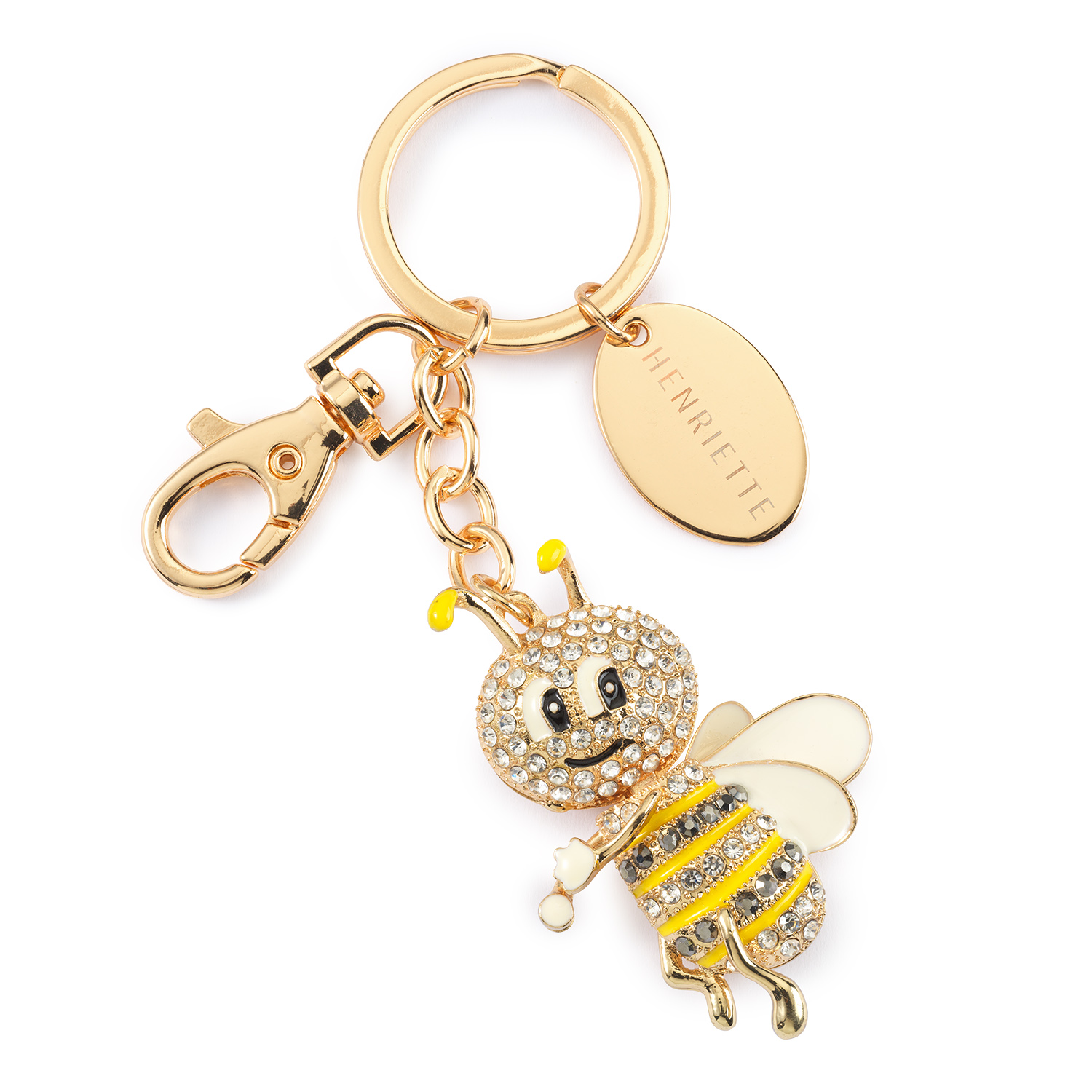 Portachiavi apetta in metallo con brillantini  e scatola regalo - 5 cm - Henriette