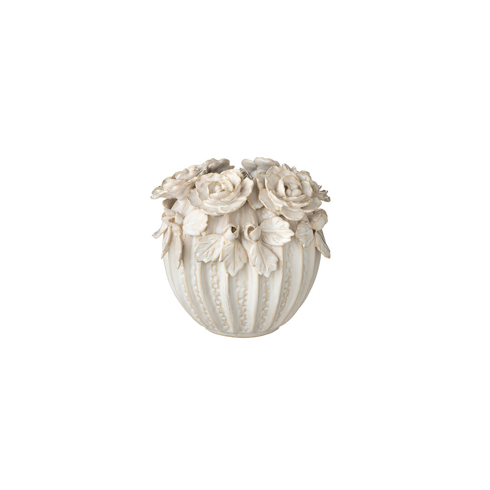 Vaso in ceramica con rose - H.20x20x20 cm - L'Arte di Nacchi