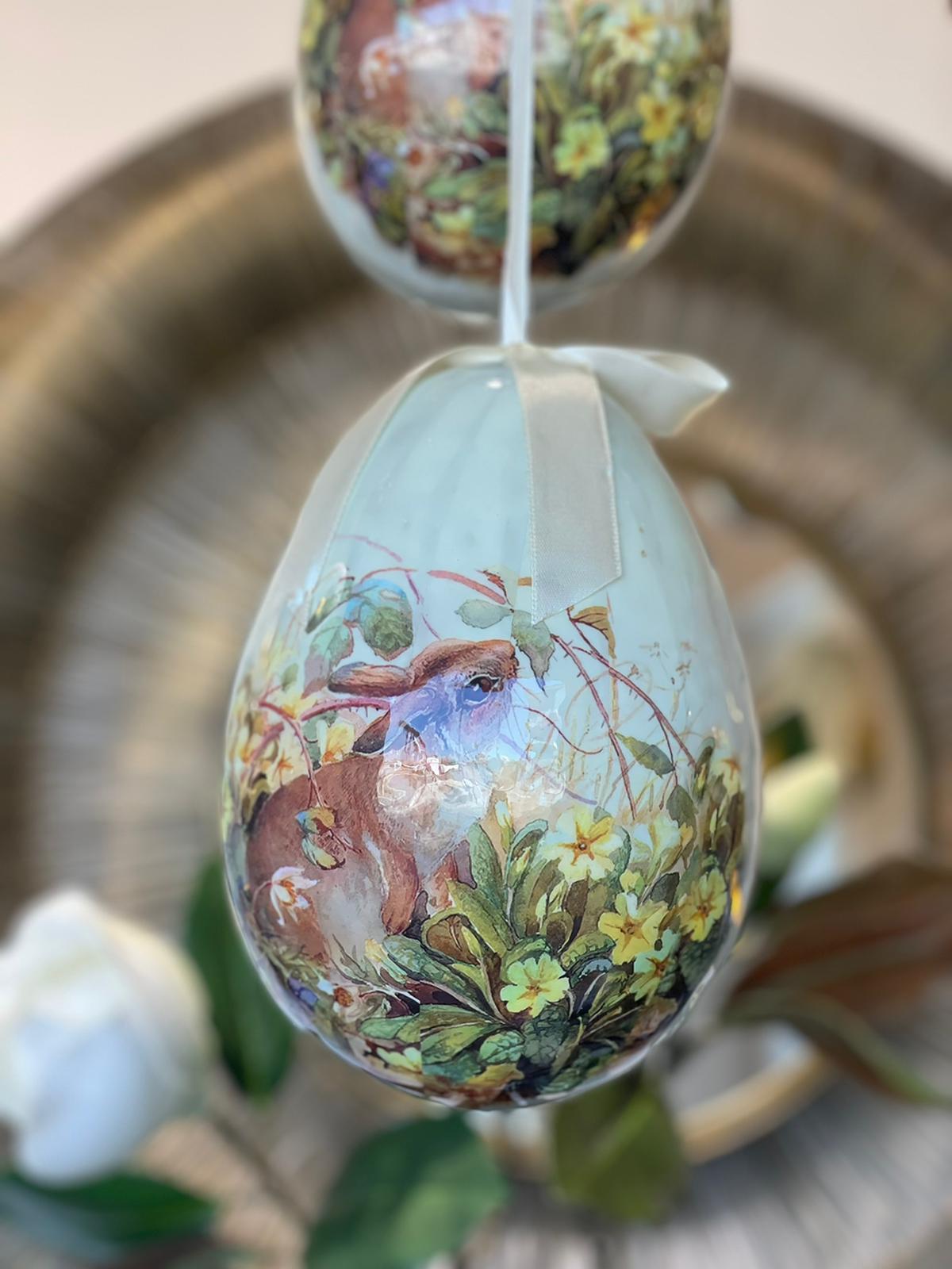 Decoro Uovo di Pasqua - 14x14x20 cm - Blanc Mariclo