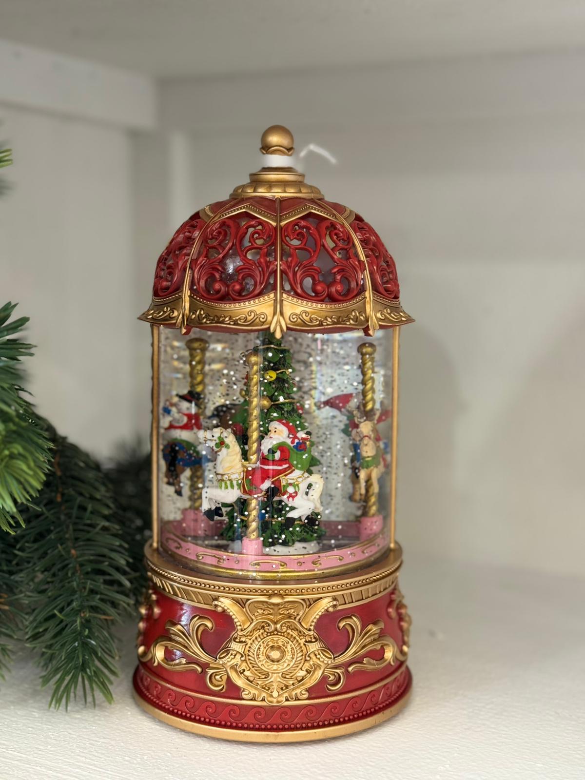 Giostra natalizia con acqua,luci e musica - H.23.5x11x11 cm - L'Arte di Nacchi