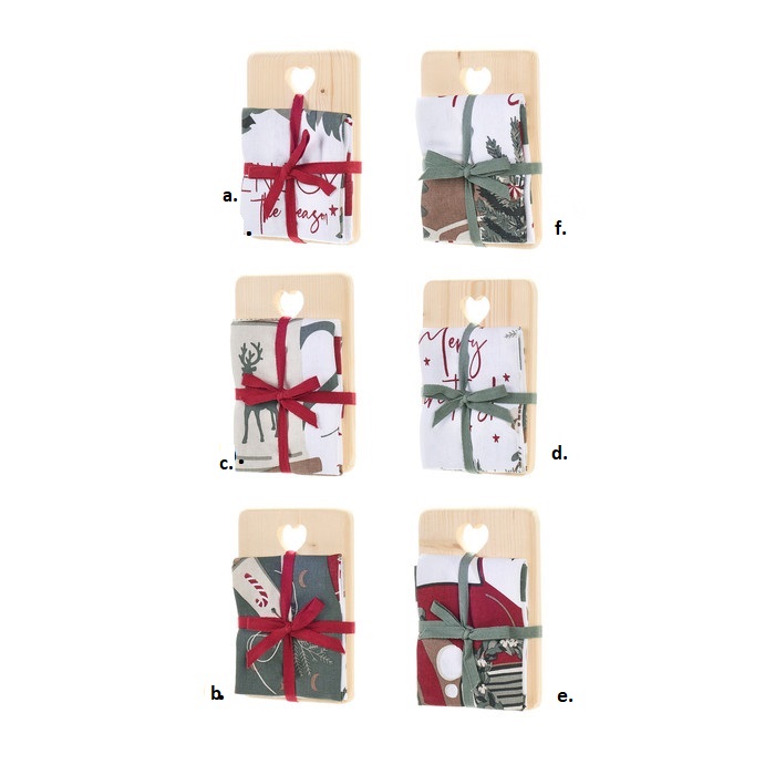 Tagliere c/strofinaccio di natale - modelli assortiti - 40x70 cm - Nuvole di Stoffa