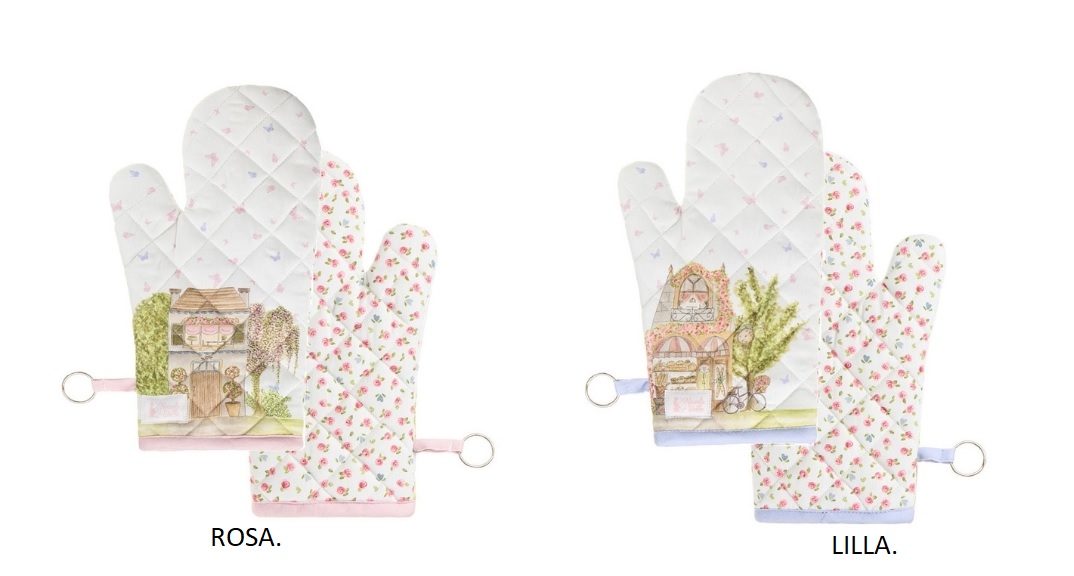 Guantone in cotone La Vie En Rose double-face - 2 varianti - 19x32 cm - Nuvole di Stoffa