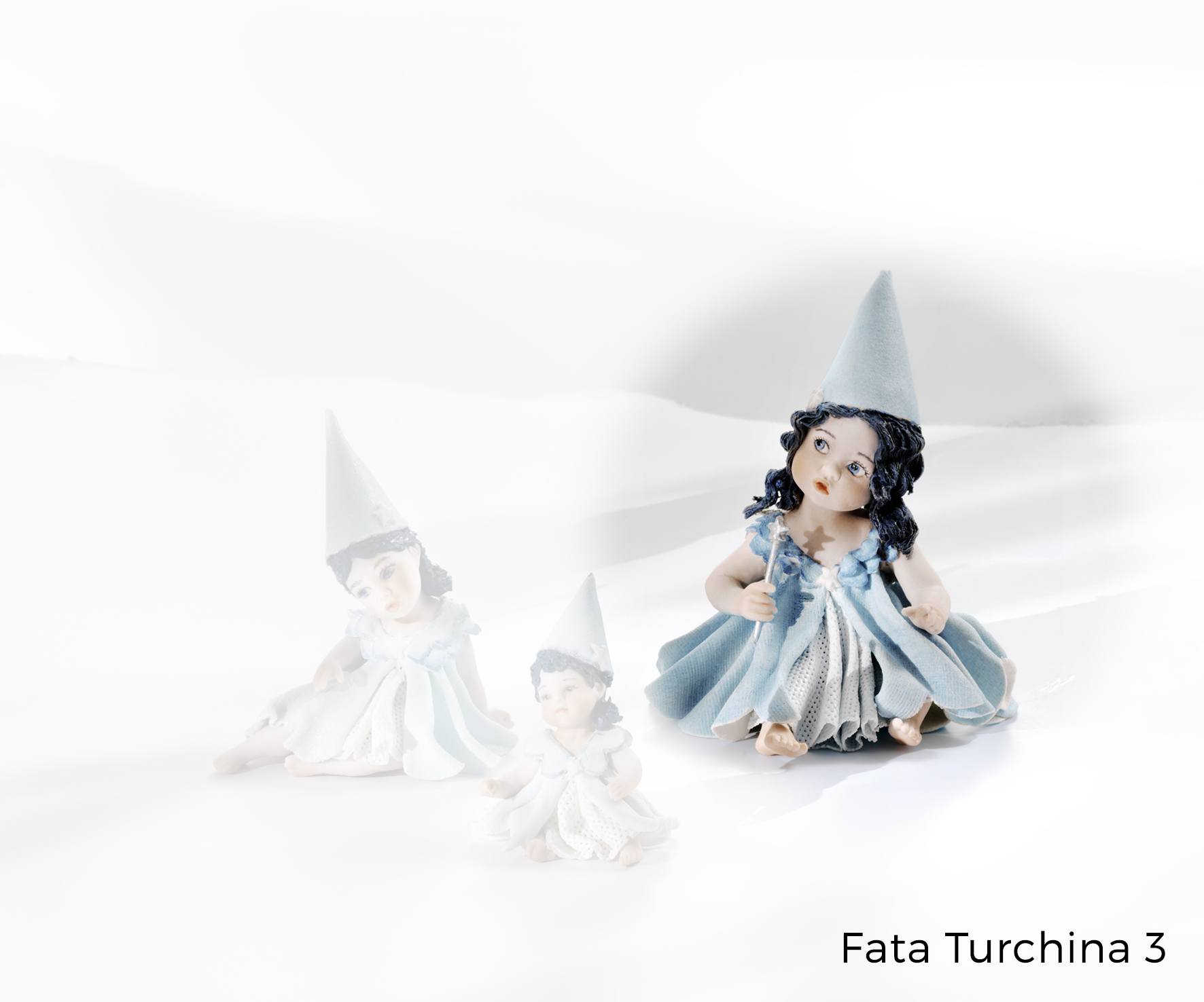 Figura in porcellana Fata Turchina - H. 14 cm - Sibania