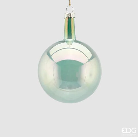Palla in vetro verde effetto bolla - diam. 10 cm - EDG