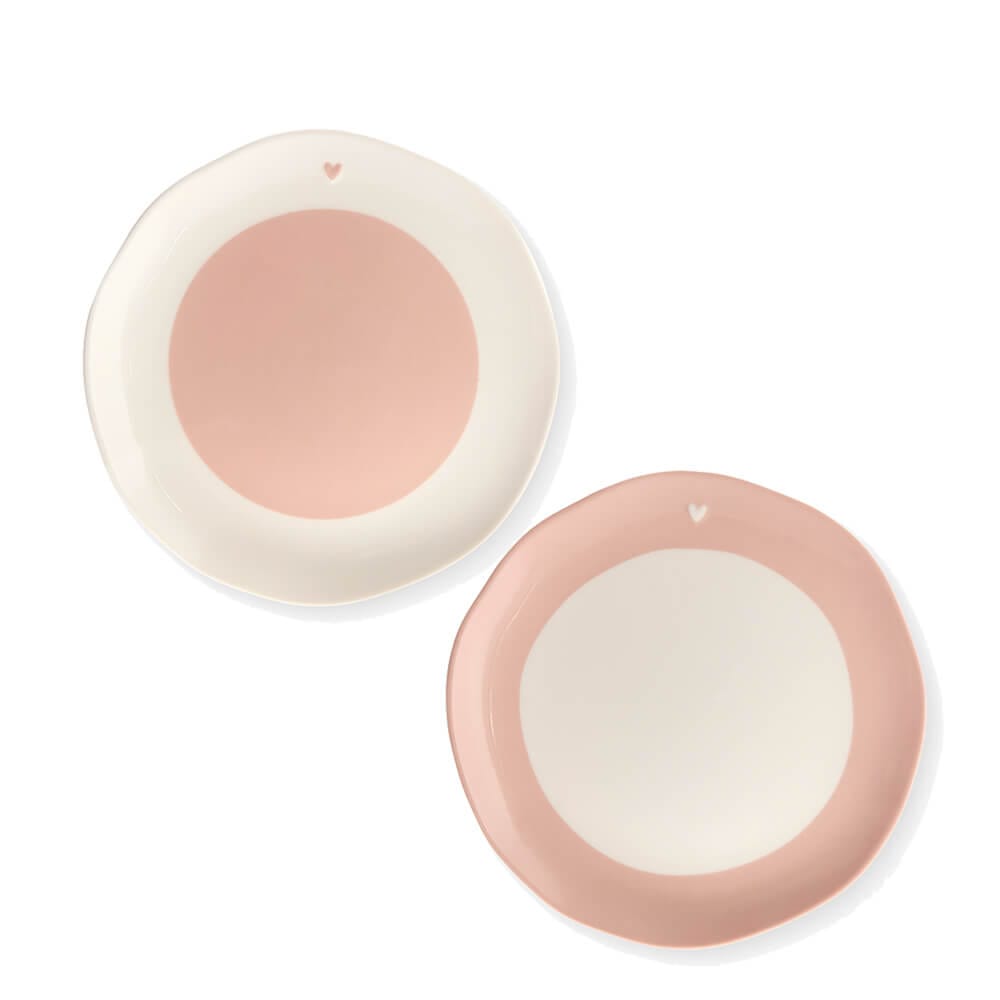 Set 2 piatti da dolce in ceramica Petit Mon Amour - 2 varianti - diam.18.9 cm - Nuvole di stoffa