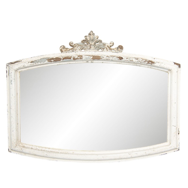 Specchio in legno decape' bianco - 72x55 cm - Clayre e Eef