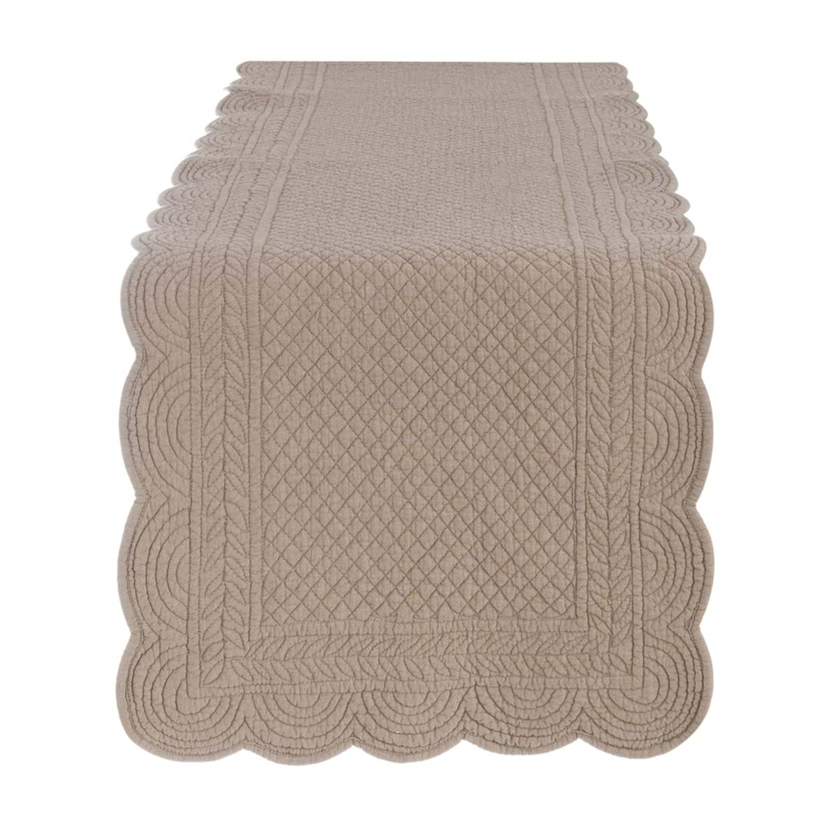 Runner in cotone tortora Carmen - 40x140 cm - Blanc Mariclo