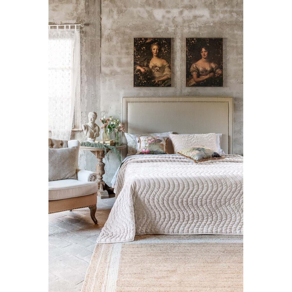 Trapunta matrimoniale in velluto naturale - 260x260  - Collezione Notte di Velluto - Blanc Mariclo