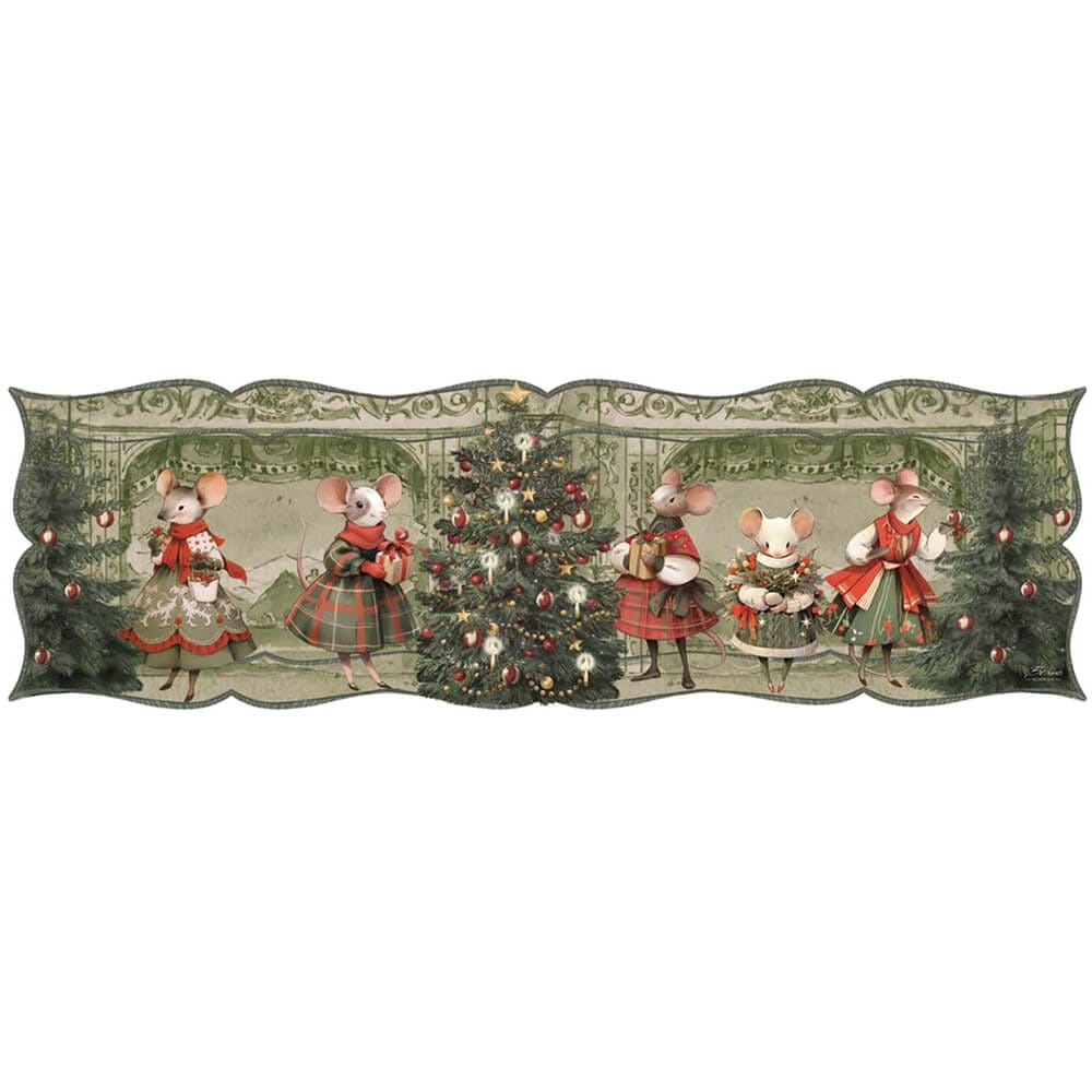 Tappeto natalizio in vinile sagomato - Collezione Favola di Natale 2025- 50x160 cm - Blanc Mariclo
