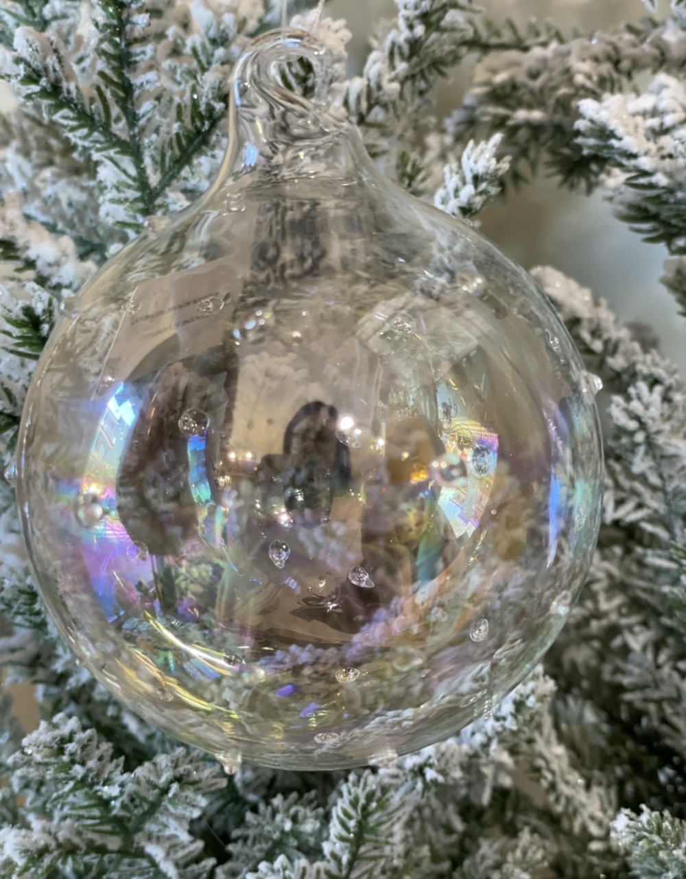 Palla in vetro effetto bolla di sapone - diam. 8 cm  - edg