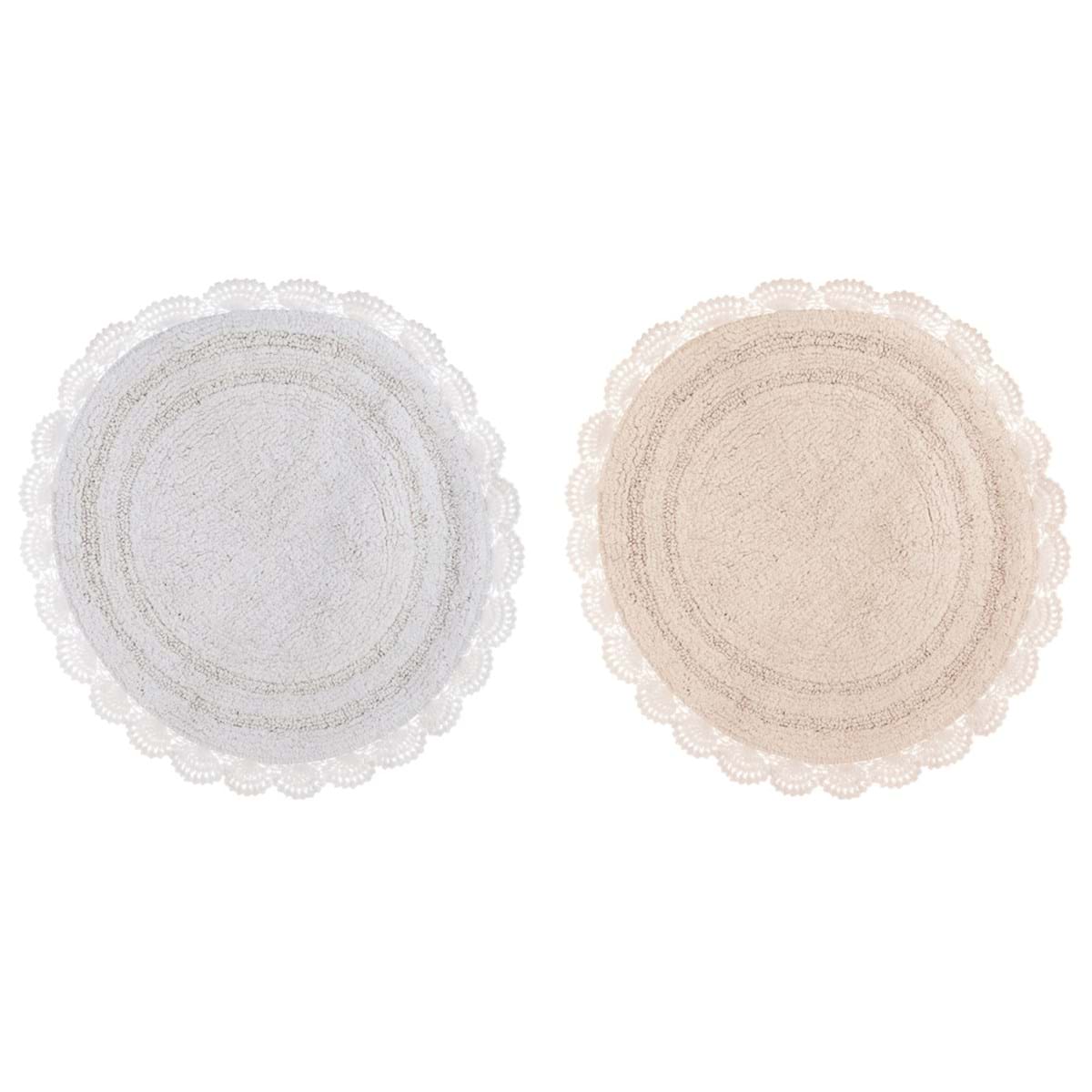Tappeto tondo con crochet- 2 colori - diam. 55 cm - Blanc Mariclo