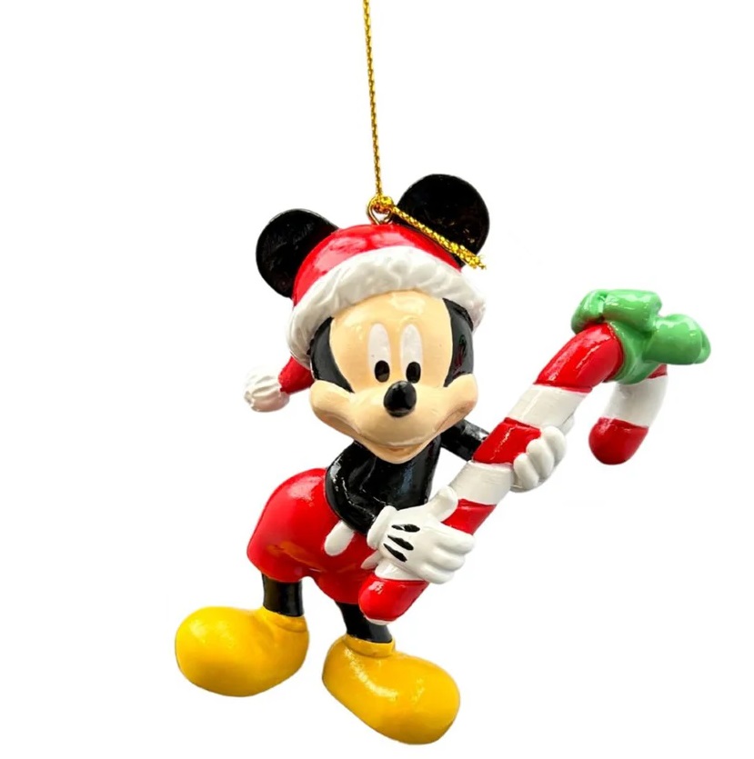 Decorazione natalizia topolino bastoncino di zucchero in resina - H.9 cm - Christmas Inspiration