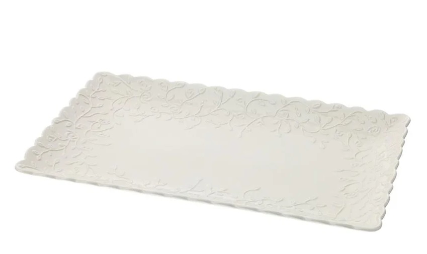 Vassoio rettangolare in porcellana Romance - 36x22 cm - Hervit