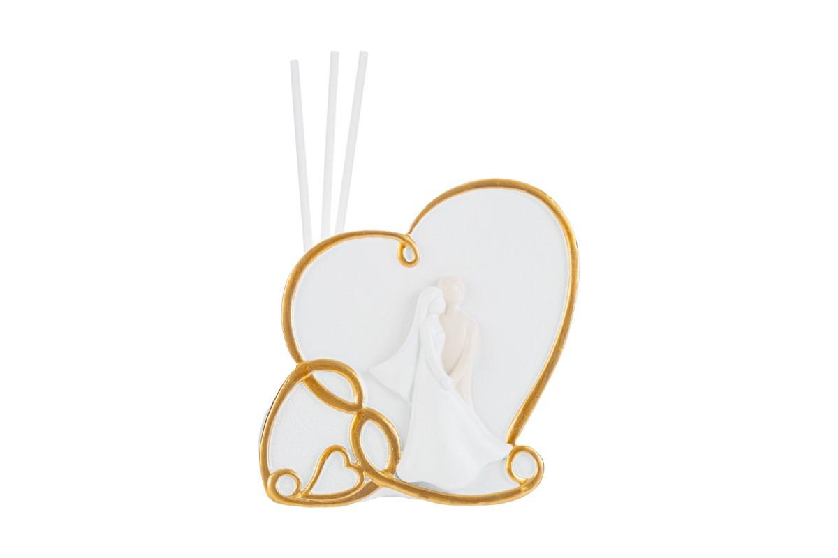 Profumatore sposi in resina c/astuccio - H.11x8 cm - Le Stelle
