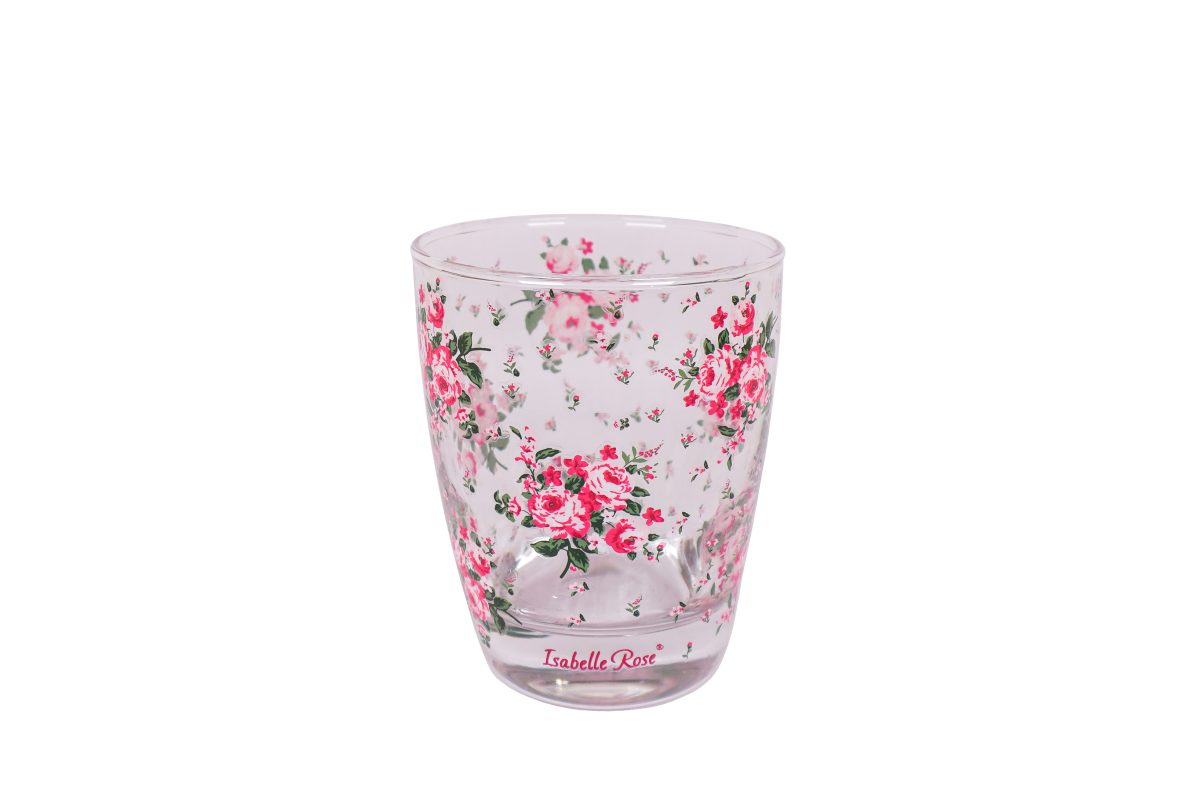 Set 6 bicchieri acqua con stampa fiorellini - Linea Bella - 260 ml - Isabelle Rose