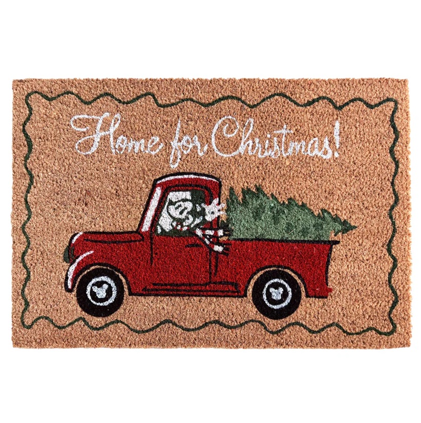 Zerbino in fibra di cocco con topolino nel pick up di natale - 60x40 cm - Disney
