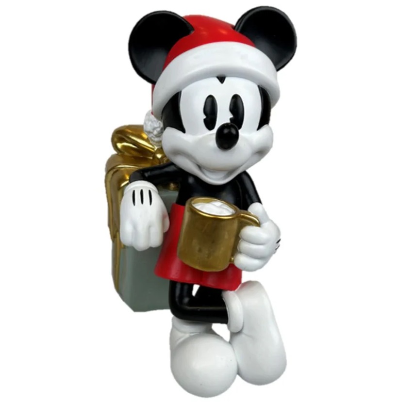 Statuina natalizia in resina Topolino con tazza - H.19x16 cm - Disney