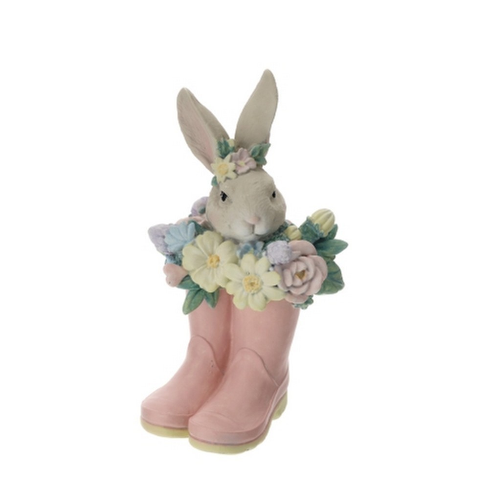 Stivali con testa coniglio in resina - H.15.5 cm - Hervit