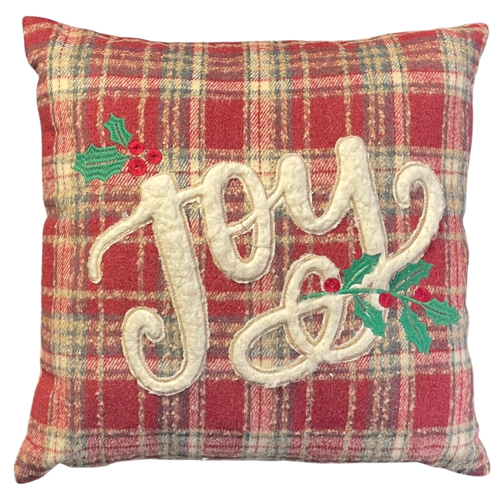 Cuscino quadrato natalizio in tartan JOY cottage - 45x45 cm - Clodette