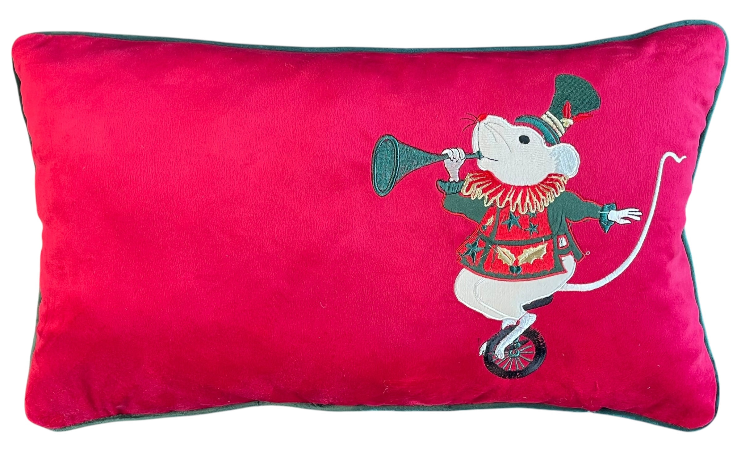Cuscino rettangolare natalizio in velluto CIRQUE DE NOEL - 45x60 cm - vari colori - Clodette