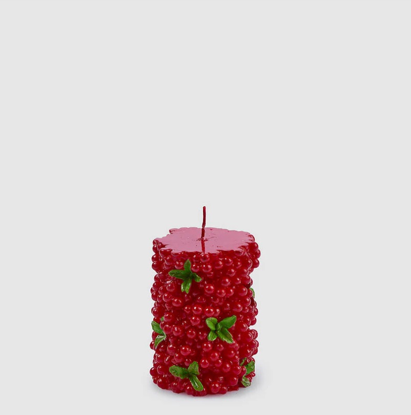 Candela moccolo bacche - H.10x7 cm - EDG
