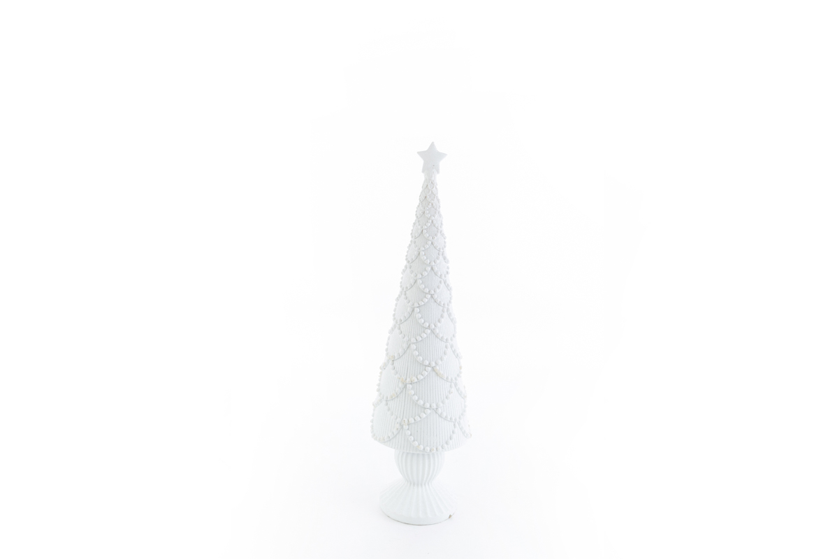 Albero natalizio in resina bianco - H.43 cm