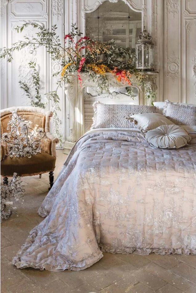 Trapunta 1 piazza e 1/2 Toile de Jouy - 220x260 cm - Blanc Mariclò