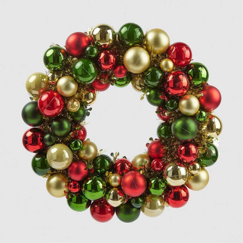 Ghirlanda di palline di natale multicolore - diam 39 cm - EDG