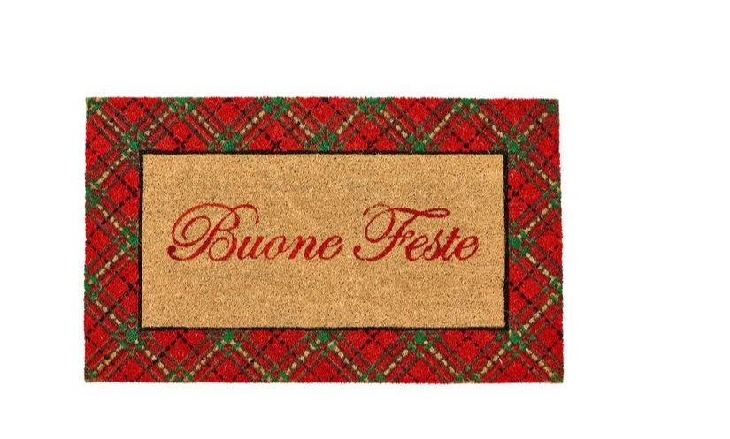 Zerbino rettangolare scozzese Buone Feste - 45x75 cm - Nuvole di Stoffa