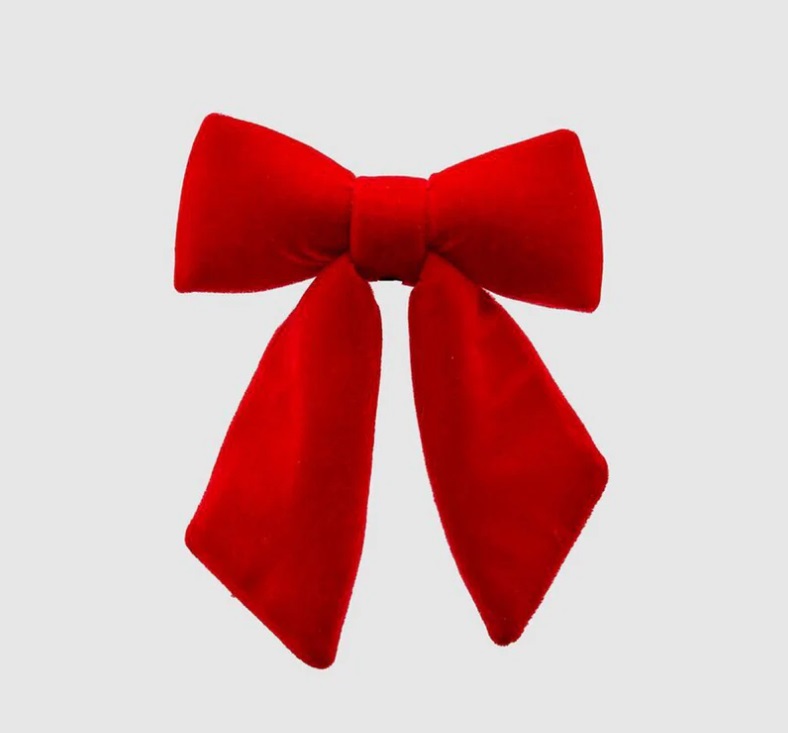 Fiocco di natale in velluto rosso - 22x26 cm - EDG