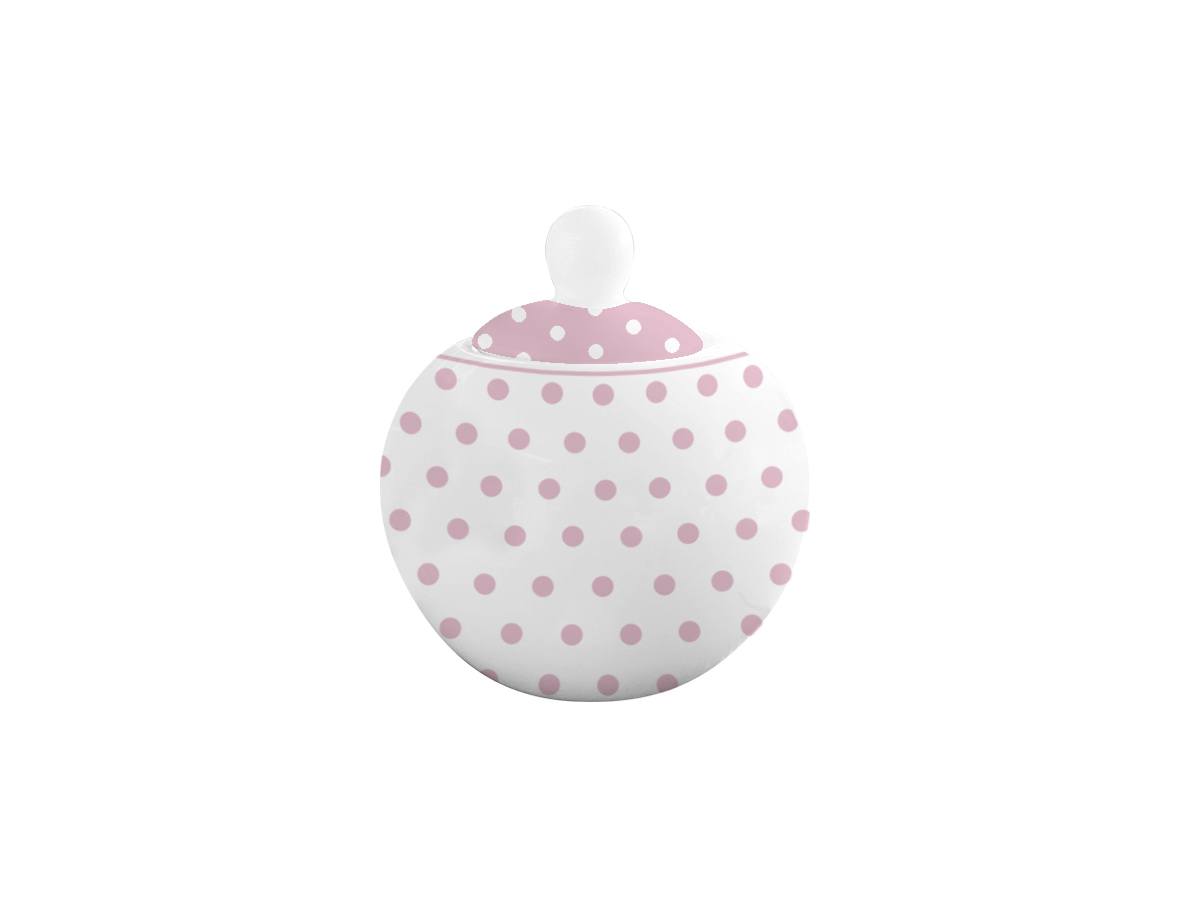 Polka - Zuccheriera in porcellana a pois rosa Pastello - Isabelle Rose