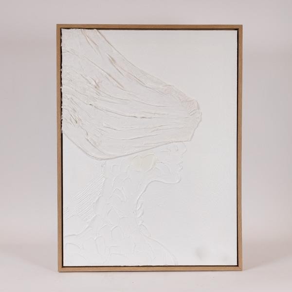Quadro su tela Dea Bendata a rilievo c/cornice oro - 60x80 cm - Eurolamp