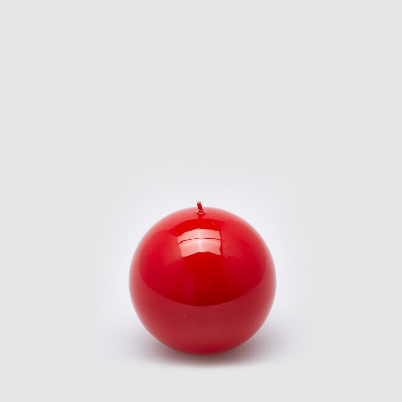 Candela a sfera rossa laccata - Diam.8 cm - EDG