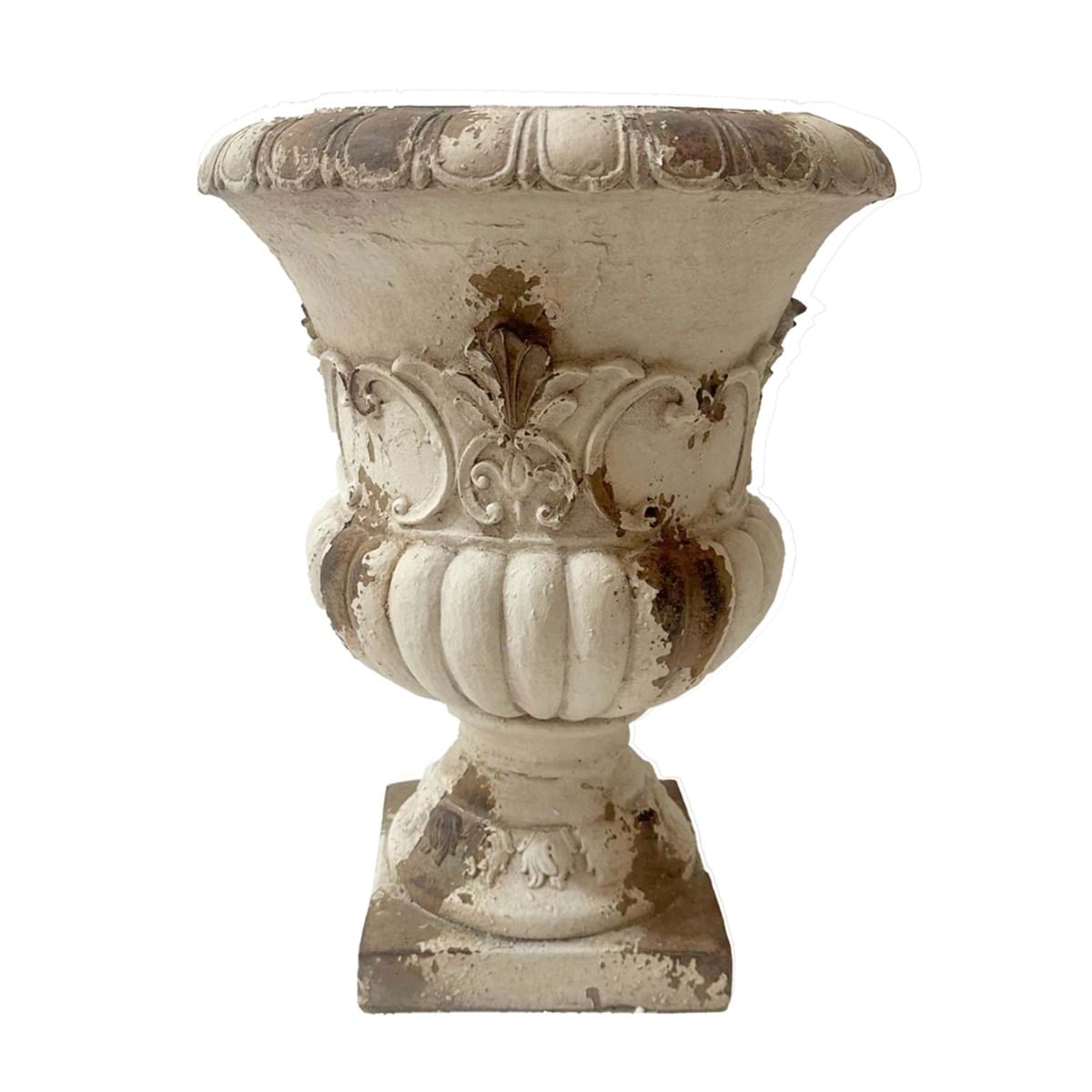 Vaso in resina effetto pietra - Coll.Epoca Collection - H.52x42x42 cm - Blanc Mariclo