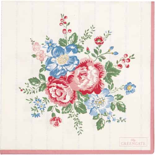 Tovaglioli di carta - Napkin Henrietta white large - 20 pz - Greengate