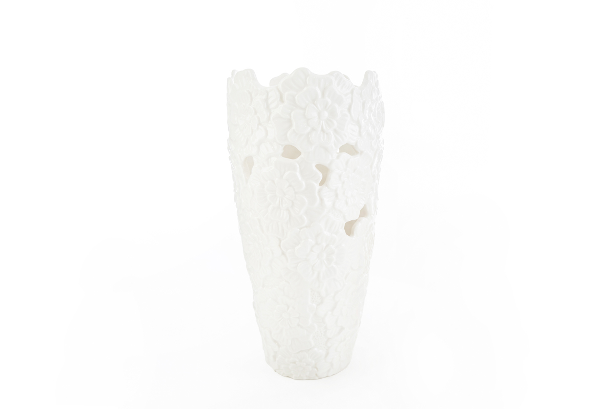 Vaso in porcellana bianca - 14x29 cm