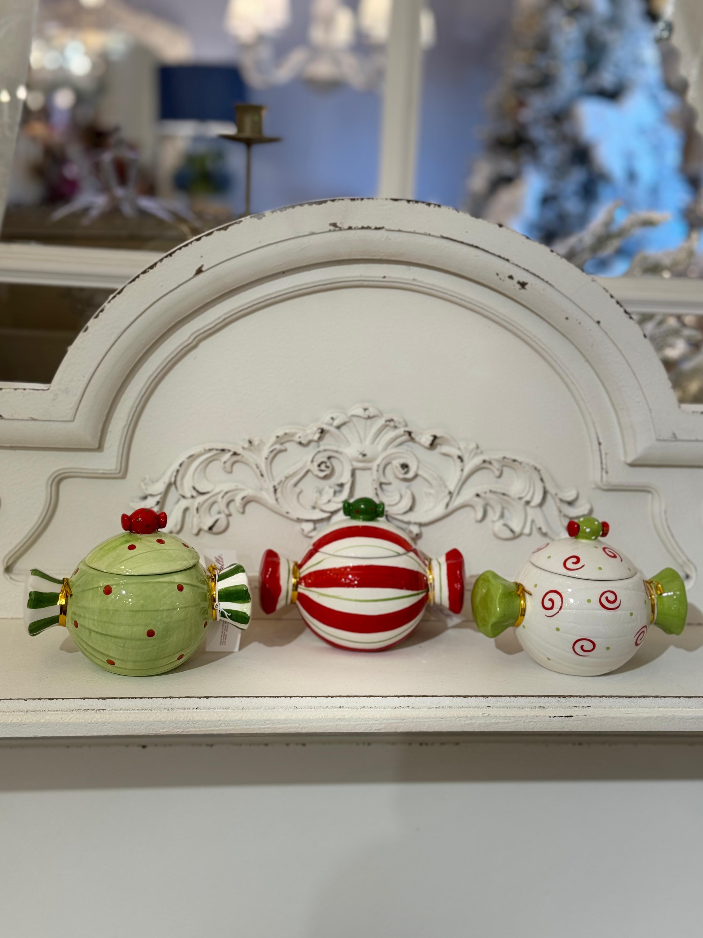 Scatola ceramica caramella Candy - 3 varianti - 14xH.10 cm