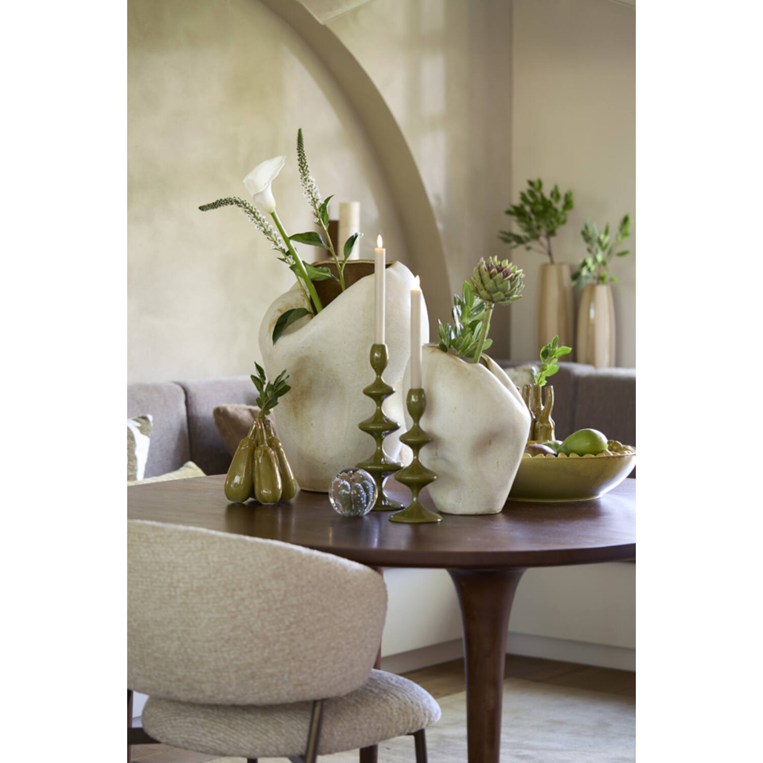 Vaso in ceramica crema Azura - H35x26 cm - Light e Living